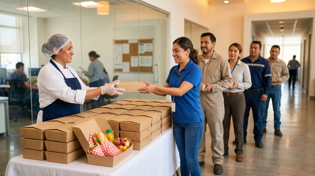 Box lunch empresarial Mesón Delta porciones individuales