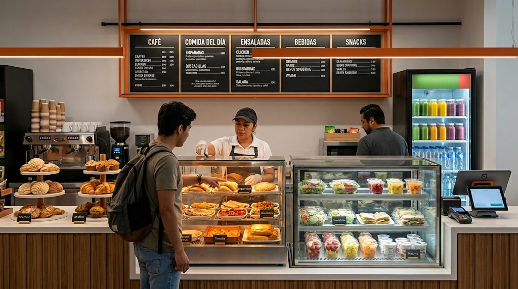 Cafetería institucional Mesón Delta operada para escuelas y empresas