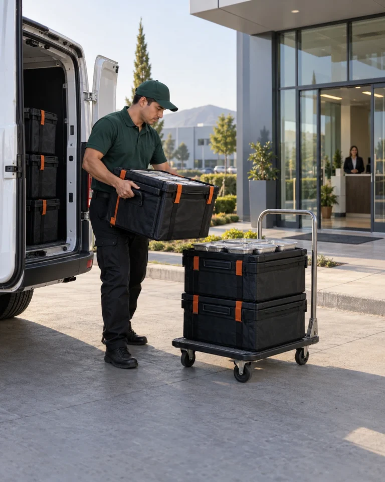 Comidas transportadas para empresas de 10 a 50 personas